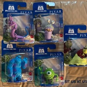 🫵🏼NIP Set of 5 ‘Monsters Inc.’ Figures; Sully, Mike W., Boo & Roz, & Randall
